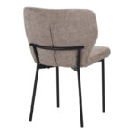Mavier chair grey beige fabric-black metal legs 48x61.5x82cm - Image 2