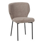 Mavier chair grey beige fabric-black metal legs 48x61.5x82cm