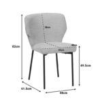 Mavier chair grey beige fabric-black metal legs 48x61.5x82cm - Image 6