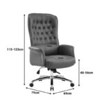 Manager office chair Kaline green pu 69x79x115-123cm - Слика 6