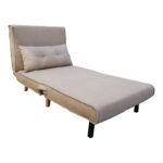 Josuane I armachair-bed beige fabric and natural wood leg 77x80x81cm - Слика 3