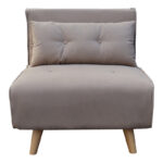 Josuane I armachair-bed beige fabric and natural wood leg 77x80x81cm - Слика 4