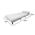 Josuane I armachair-bed beige fabric and natural wood leg 77x80x81cm - Слика 6