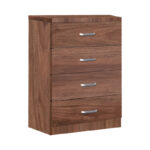 Chest of 4 drawers Killian walnut 80x40x80cm