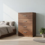 Chest of 4 drawers Killian walnut 80x40x80cm - Image 3