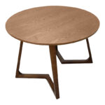 Dining table Sedria mdf in walnut color D120x75cm - Image 2