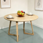 Dining table Sedria mdf in natural color D120x75cm - Image 2