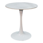 Dining table Balou I sintered stone-mdf in marble white color D70x74cm