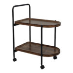 Wheelbarrow side table Whelea mdf-metal in walnut-black color 40x60x69cm - Image 3