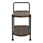 Wheelbarrow side table Whelea mdf-metal in walnut-black color 40x60x69cm - Image 5