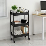 3-tier trolley Nedea black metal 41x30x77cm - Image 2