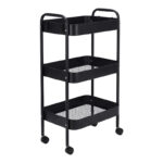 3-tier trolley Nedea black metal 41x30x77cm