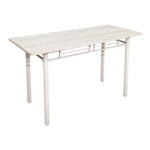 Dining set Roza 5pcs sonoma mdf and metal white legs 120x65x75cm - Image 4