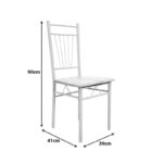 Dining set Roza 5pcs sonoma mdf and metal white legs 120x65x75cm - Image 6