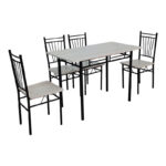 Dining set Roza 5pcs sonoma mdf and metal black legs 120x65x75cm