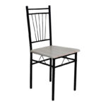 Dining set Roza 5pcs sonoma mdf and metal black legs 120x65x75cm - Image 3