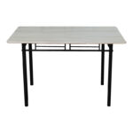 Dining set Roza 5pcs sonoma mdf and metal black legs 120x65x75cm - Image 5