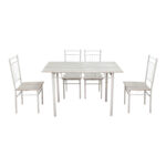Dining set Roza 5pcs sonoma mdf and metal white legs 110x60x75cm - Image 2