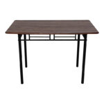 Dining set Roza 5pcs walnut mdf and metal black legs 110x60x75cm - Image 4