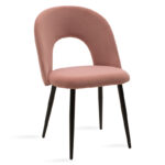 Chair Jonah velvet pink-black legs