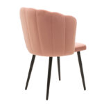 Chair Esme metal black legs - velvet in pink color - Image 2
