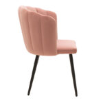 Chair Esme metal black legs - velvet in pink color - Image 3