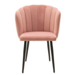 Chair Esme metal black legs - velvet in pink color - Image 4