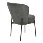 Chair Houlian athracite fabric-black metal leg 46x66x89cm - Image 2