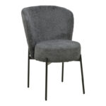 Chair Houlian athracite fabric-black metal leg 46x66x89cm