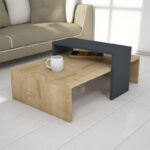 Coffee table Glow in oak-anthracite color 80x50x32cm - Image 2
