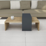 Coffee table Glow in oak-anthracite color 80x50x32cm - Image 3