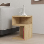Caroly melamine side table in natural shade 29.6x31.4x45cm - Image 2