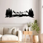 Wall deco Mounde black metal 60x0.15x20cm - Image 2