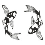 Wall deco Set of 2 pieces Konda black metal 17x0.15x32cm
