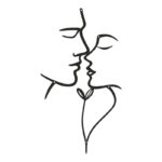 Wall deco Lovia black metal 28x0.15x50cm