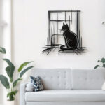 Wall deco Caten black metal 50x0.15x50cm - Image 2