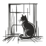 Wall deco Caten black metal 50x0.15x50cm