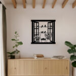 Wall deco Windo black metal 50x0.15x50cm - Image 2