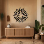 Wall deco Swarm black metal D50x0.15cm - Image 2