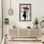 Wall deco Raino black metal 35x0.15x50cm - Image 2