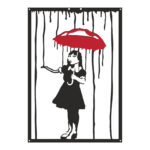 Wall deco Raino black metal 35x0.15x50cm