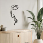 Wall deco Femalo black metal 20x0.15x50cm - Image 2