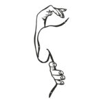 Wall deco Femalo black metal 20x0.15x50cm