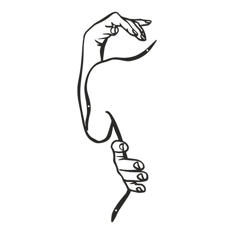 120-000645 Wall deco Femalo black metal 20x0.15x50cm - Image 1