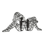 Wall deco Innero black metal 50x0.15x25cm