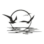 Wall deco Sunsy black metal 40x0.15x60cm