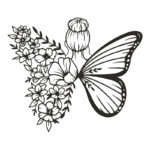 Wall deco Terfia black metal 60x0.15x60cm