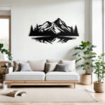 Wall deco Mirolo black metal 70x0.15x50cm - Слика 2