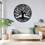 Wall deco Treelife black metal D80x0.15cm - Слика 2