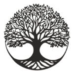 Wall deco Lifeto black metal D80x0.15cm